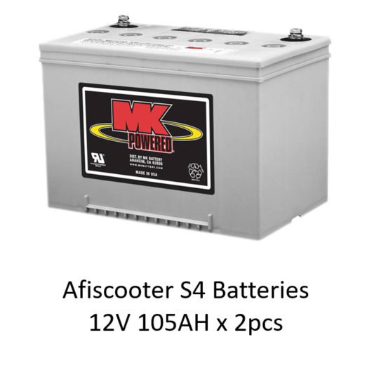 Afiscooter S4 power chair batteries with 12V and 105AH capacity