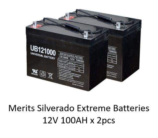 Merits Silverado Extreme power chair batteries with 12V and 100AH capacity