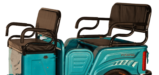 Close-up of Puchpak 6000 triple seats.
