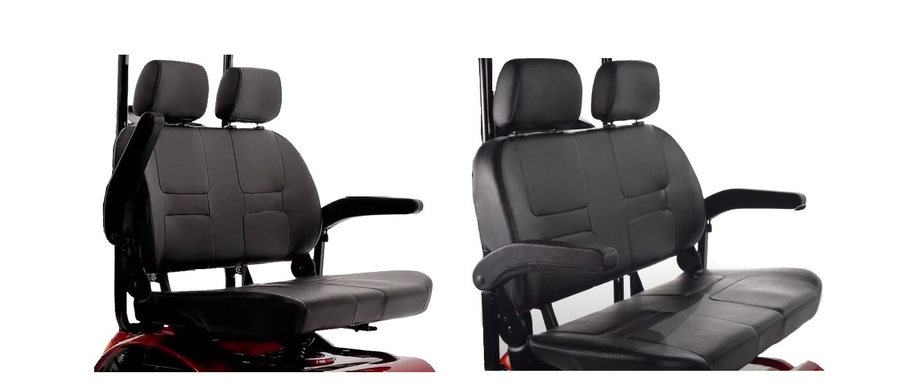 Close-up of the Afiscooter S3/S4 Dual Seat.