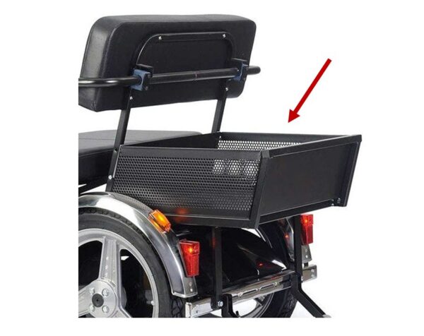 Afiscooter SE rear basket for storage.