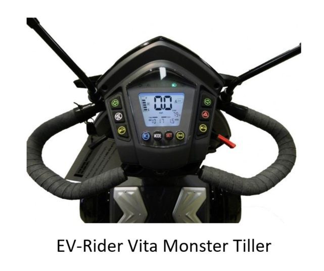 Control panel and display screen of the EV-Rider Vita Monster