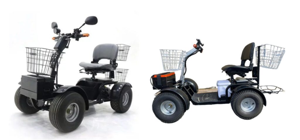 Front and side views of Cheeta Ninja mobility scooter