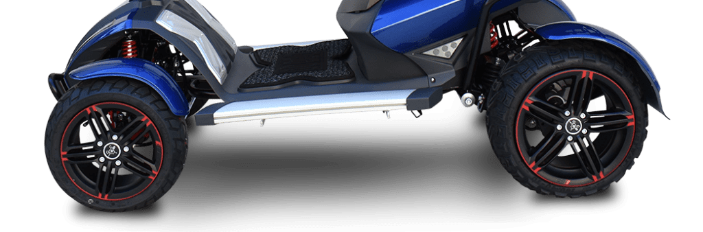 Close-up of EV Rider Vita Monster tires