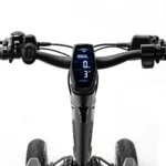 MIA SPYQE electric scooter handlebar with digital display showing speed and battery level